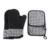 2PCS Heat Oven Mitts 2PCS Pot Holders Insulated Non-Slip Gloves Microwave Silicone Gloves for Cooking Baking Smoker Fireplace