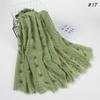 Flocked Bubble Chiffon Scarf Hijabs For Muslim Women Soild Color Breathable Islamic Headscarf Arab Head Scarves