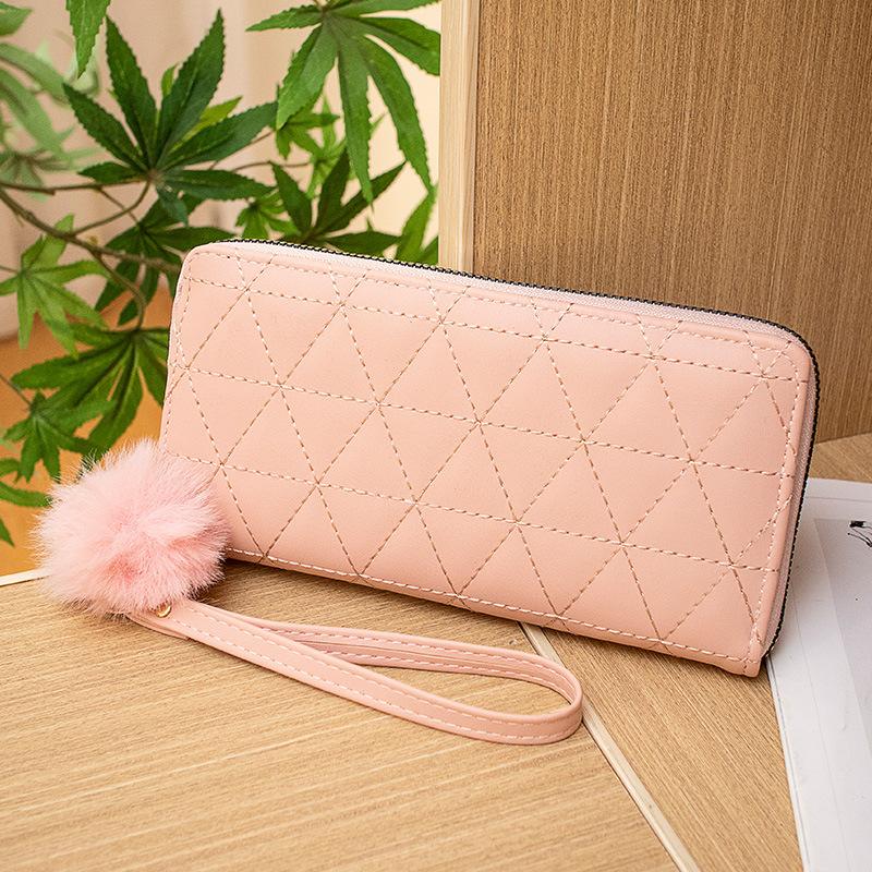 

Женский кошелек новый длинный модный плюшевый кошелек для девочек большой емкости женский кошелек розовый