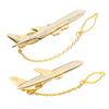 Men Tie Clip Golden Airplane Chain Styling Lapel Pin Detachable Design Practical Tie Tack Commuting Wear Accessory