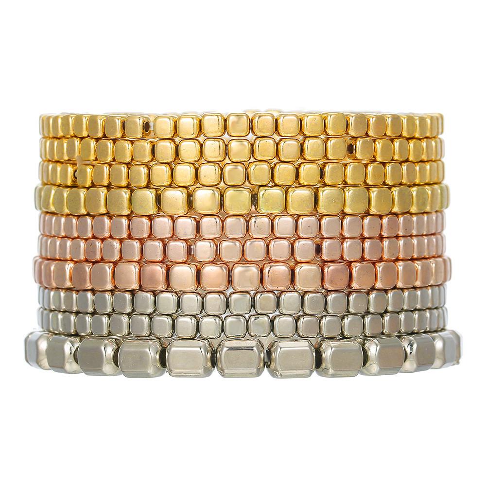 Bracelet Charme Bohème Multicouche avec Cordon Élastique pour Femmes Cadeau de Voyage
