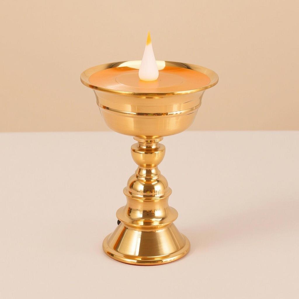 LED Butter Lamp Simulated Flame Tibetan Tone Altar Light for Buddhists, Practitioners,