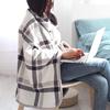 Wearable Blanket Throw Plush Fleece Plaid Lap Comfy Poncho with Buttons for Bed Sofa Office, Office Sofa Winter Christmas Warm
