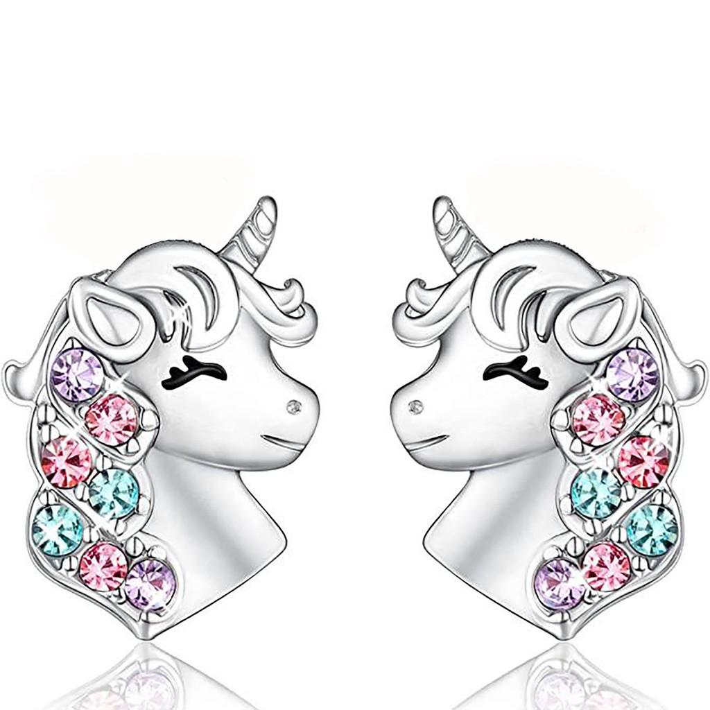 

Stunning Silver Unicorn Necklace And Earring Set Perfect For Animal Lovers Silver Earrings