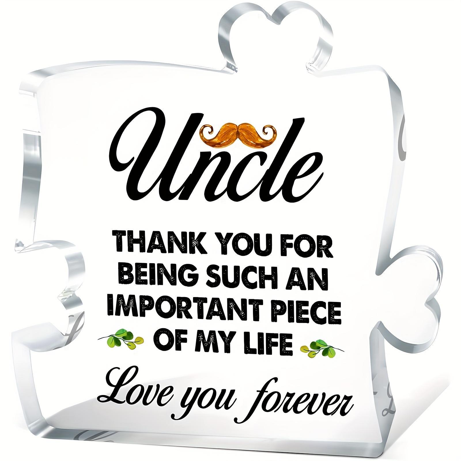 

Vintage Acrylic Sign, 2D Flat 1pc, Acrylic Puzzle Decorative Ornament for Uncle, The Best Gift for An Uncle, A Present From A Niece To Her Uncle 10*10cm