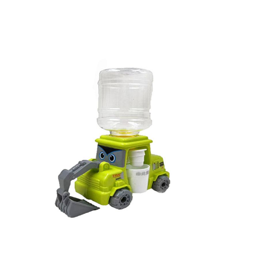 Kids Mini Bus Dual Water Dispenser Toy with Cute Pink Blue Cold/Warm Water Juice Drinking Fountain Simulation Kitchen Toys