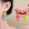 Mori Sweet Contrasting Color Beaded Grape Stud Earrings Small Fresh and Cute Smart High-end Earrings Niche Design Earrings