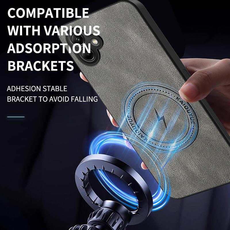 For Samsung Galaxy A06 5G Magnetic Case WANLONFENG SD Series PC TPU Phone Cover with 2Pcs Screen Film