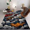 Chinese Style Pattern Floor Mat Various Styles With Clouds Yin Yang Red Crowned Cranes Koi Fish Scenes Rug For Home Decor