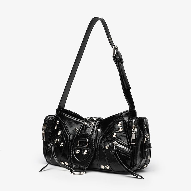 Women Bag 2026 Y2K PU Rivet Fashion Luxury New Vintage Locomotive Style Shoulder Bag Pures and Bags Crossbody Girls