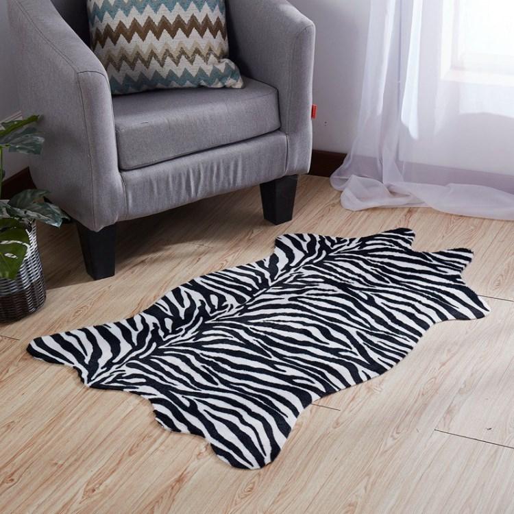 

Floor Mat Bedroom Carpet Faux Fur Cow/Leopard/Zebra Rug Zebra Pattern