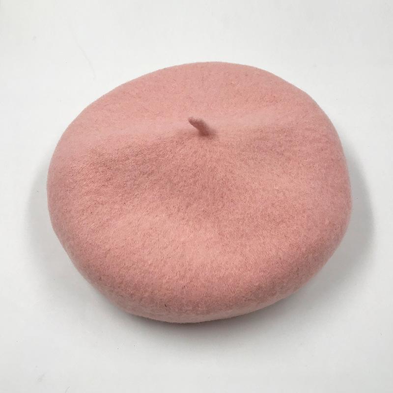 Autumn and winter versatile wool hat beret women's pumpkin hat retro woolen painter hat bud hat tide