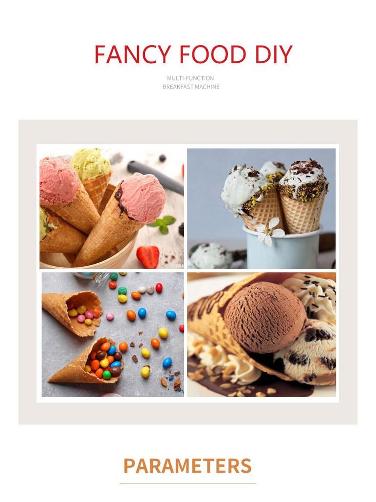 Electric Breakfast Crepe and Egg Roll Maker with Spring Roll & Ice Cream Skin Functions