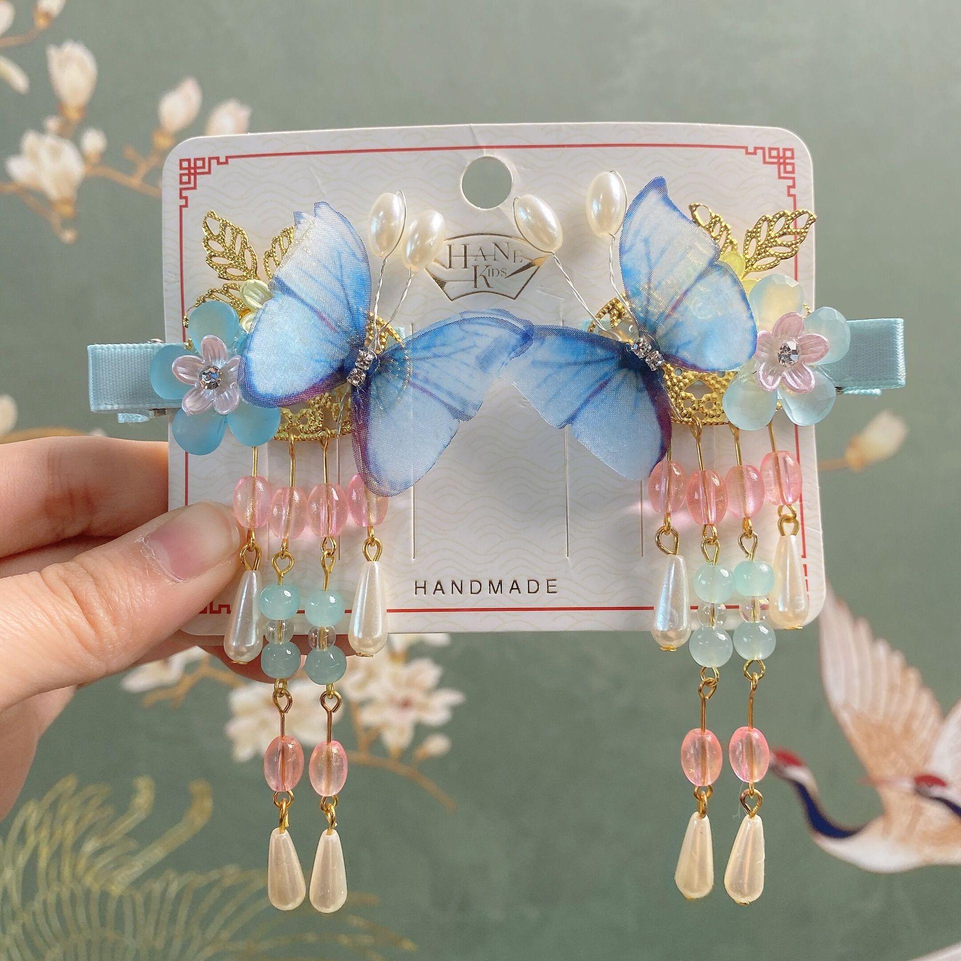 

Hanfu Butterfly Hair Clips for Girls: Ancient Chinese Style Hair Accessories