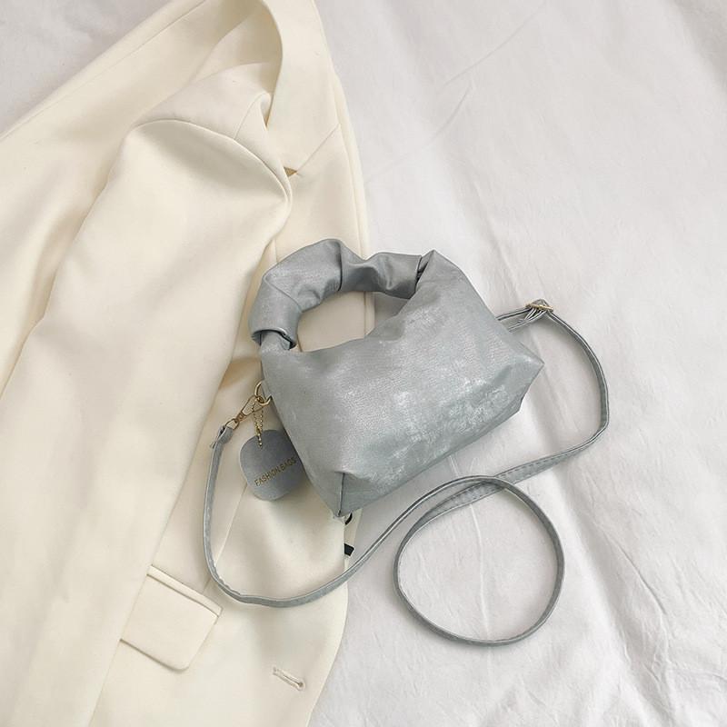 2024 New Pure Color Pleated Handbag Street Fashion Casual Shoulder Crossbody Bag