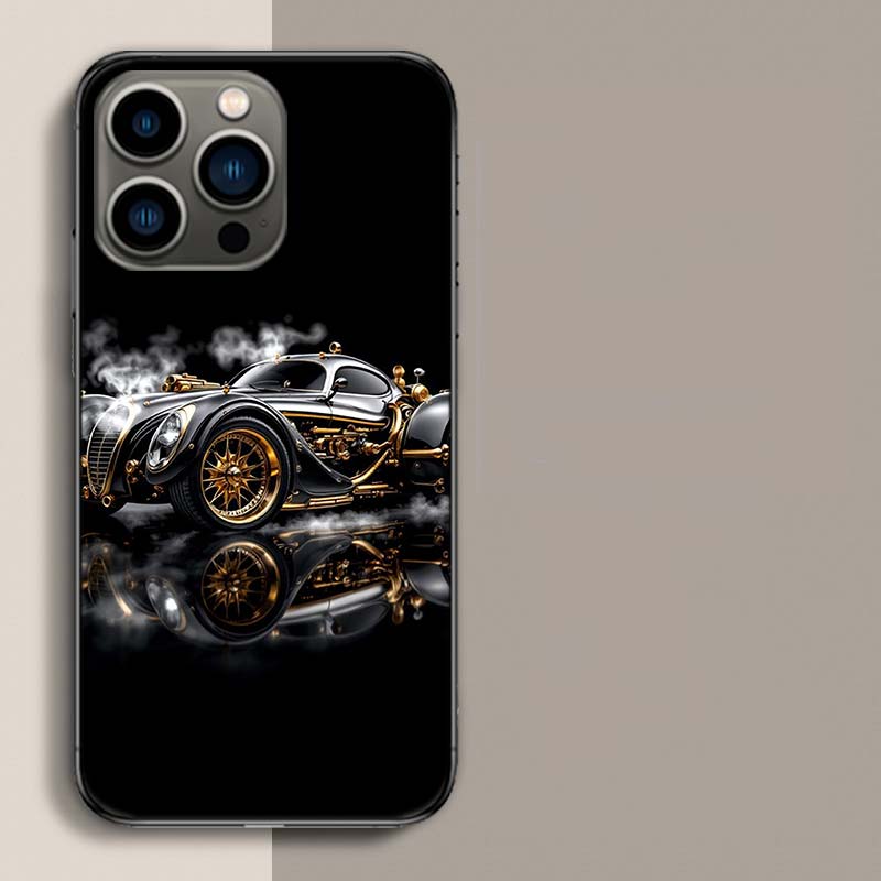 Steampunk Car Phone Case For Iphone 17 Air 15 Pro 14 Plus 16 Pro Max 12 13 Mini 11 16E X XS Cover Cute Fundas