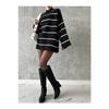 Women's Black High Collar Oversize Model Sweater Tunic