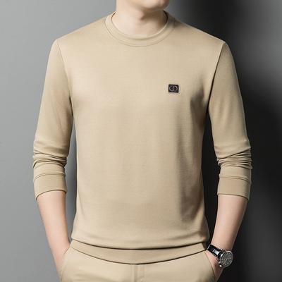 Felpe da uomo a maniche lunghe, Nuovi top monocolore girocollo, Maglie da indossare sotto per autunno e inverno, Abbigliamento da uomo da lavoro