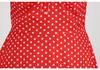 Retro V-neck Short Sleeve Polka Dot Waist-Cinching Dress for Women