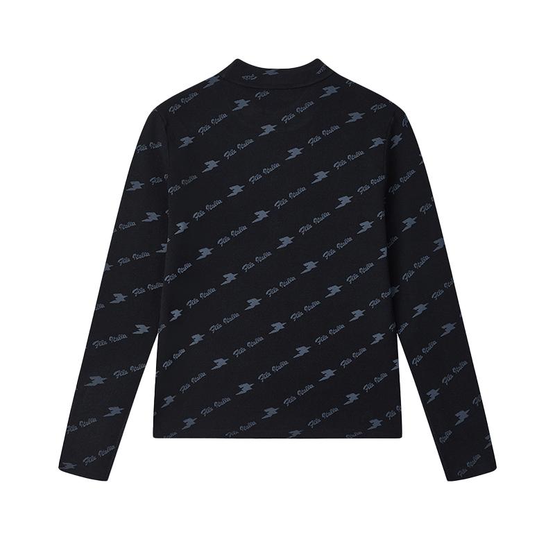 FILA Emerald Fashion Comfortable Pullover Long Sleeve Knit Sweater Women sweaters Legendary-Blue F11W514405F-NV