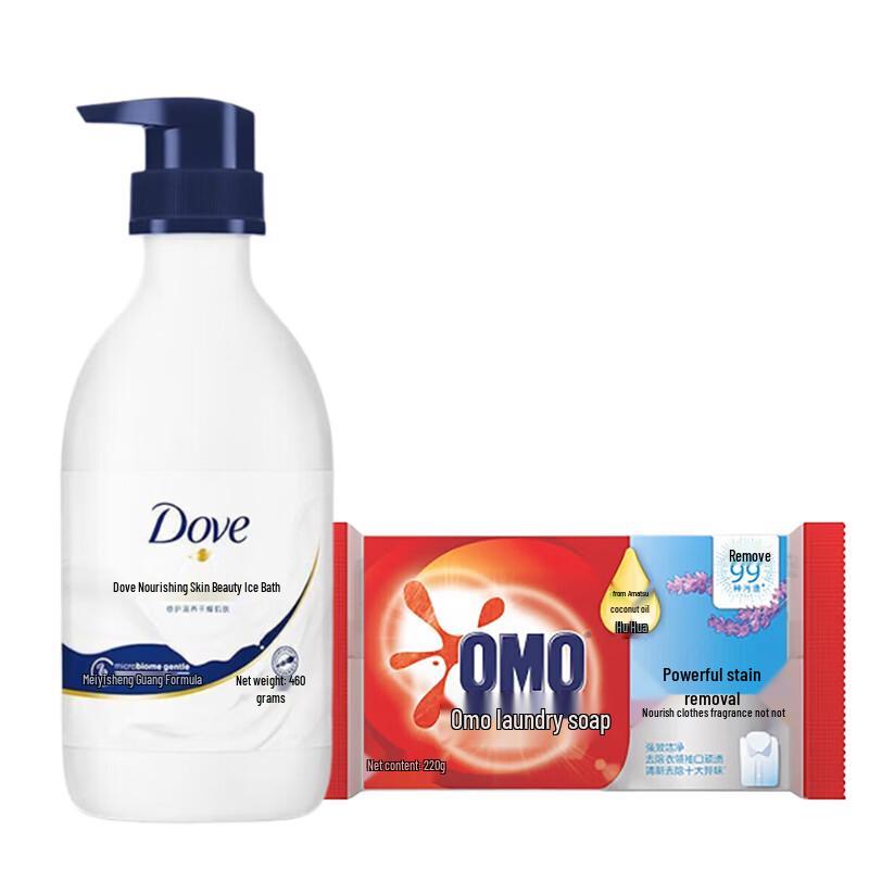 

Набор: Питательное молочко для душа Dove и стиральный порошок Omo