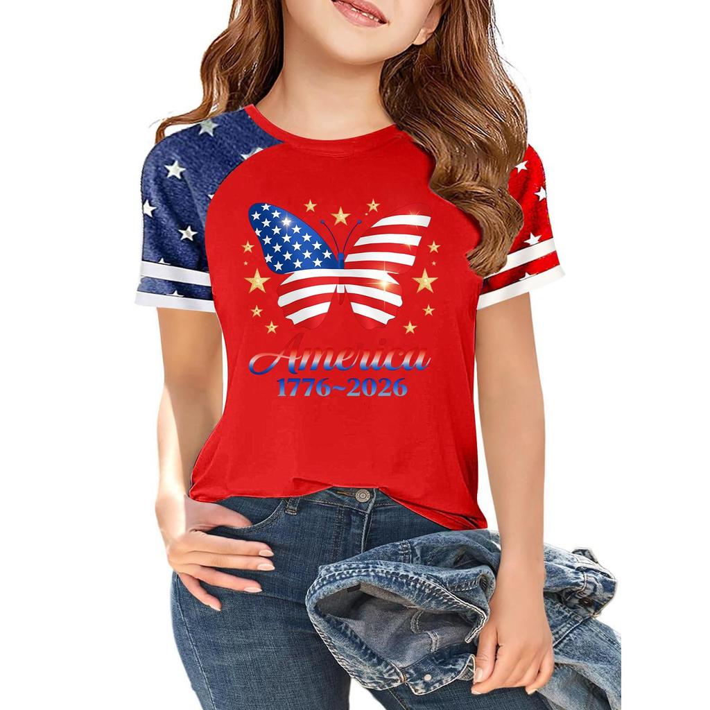 Casual Short Sleeve Crew Neck T Shirt Raglan Sleeve Graphic Print Lightweight Comfortable Soft Fabric Summer Top for Women
