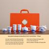 Elegant Gongfu Tea Set: Hand-Painted Ceramic Gaiwan Teapot & Teacups in Gift Box