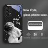 Cat Holding Flowers Samsung Galaxy S23 U Ltra 24 Plus S20 P Lus 21 FE S25 Ultra A70 A72 73 51 52 53 Tempered Glass Phone Case