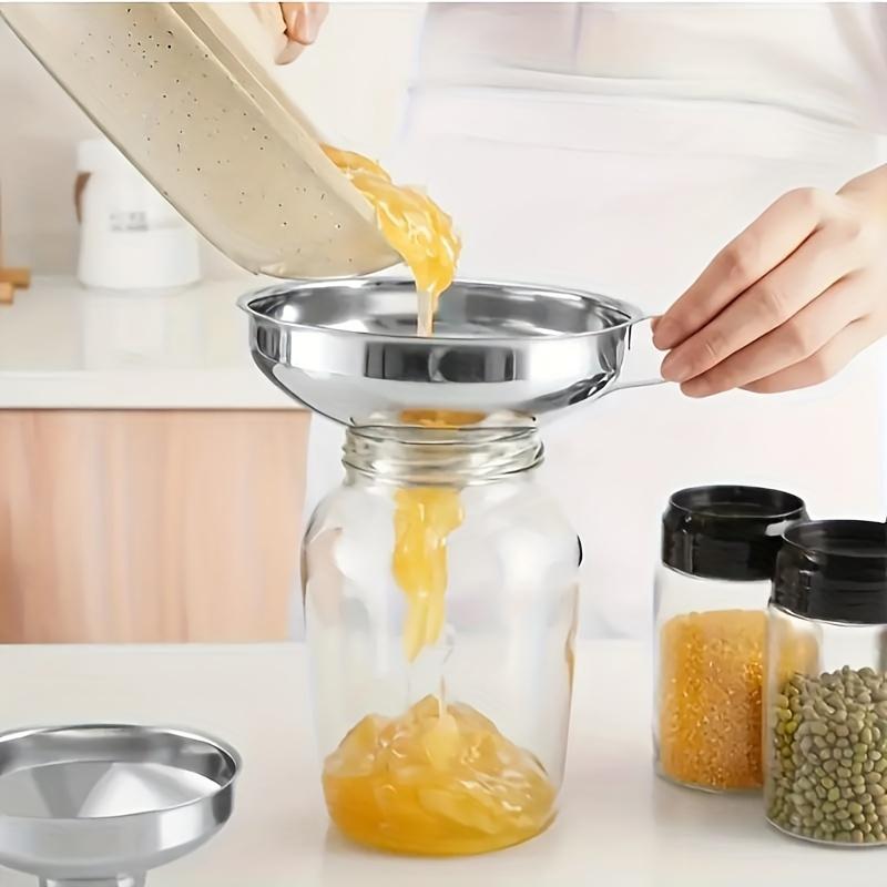 Kitchen Funnel with Wide Mouth and Handle, Suitable for Wide Mouth and Regular Mouth Jars, Suitable for Cooking Oil