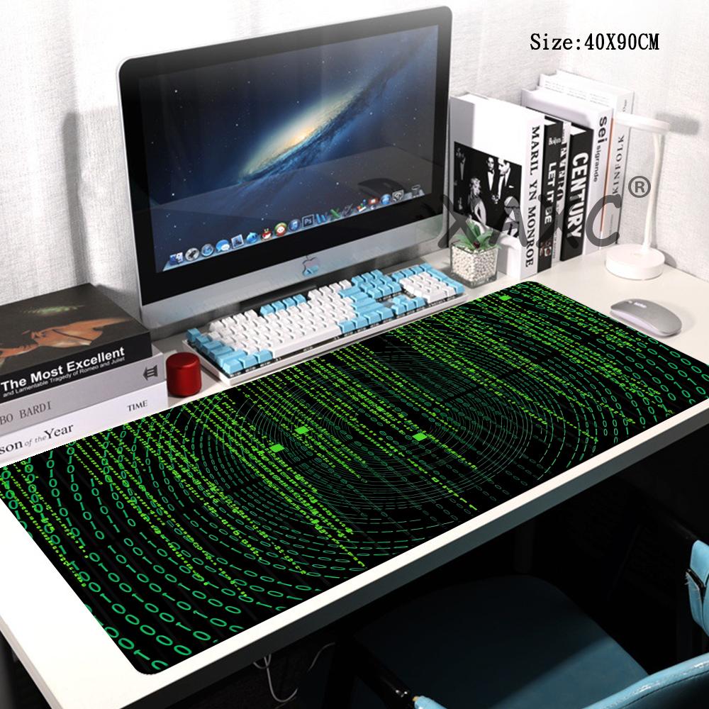 HYBXAXC MMatrix Binary Code MousePad Large Rubber Base Nonslip PC Desk Accessories Mousepad for Office Keyboard Mats Decor Mat