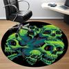 1pc Skull Heads Office Round Area Rug, Indoor Mat Suitable For Office, Under Office Chairs Bedroom Living Room Home Decor, Room Deco