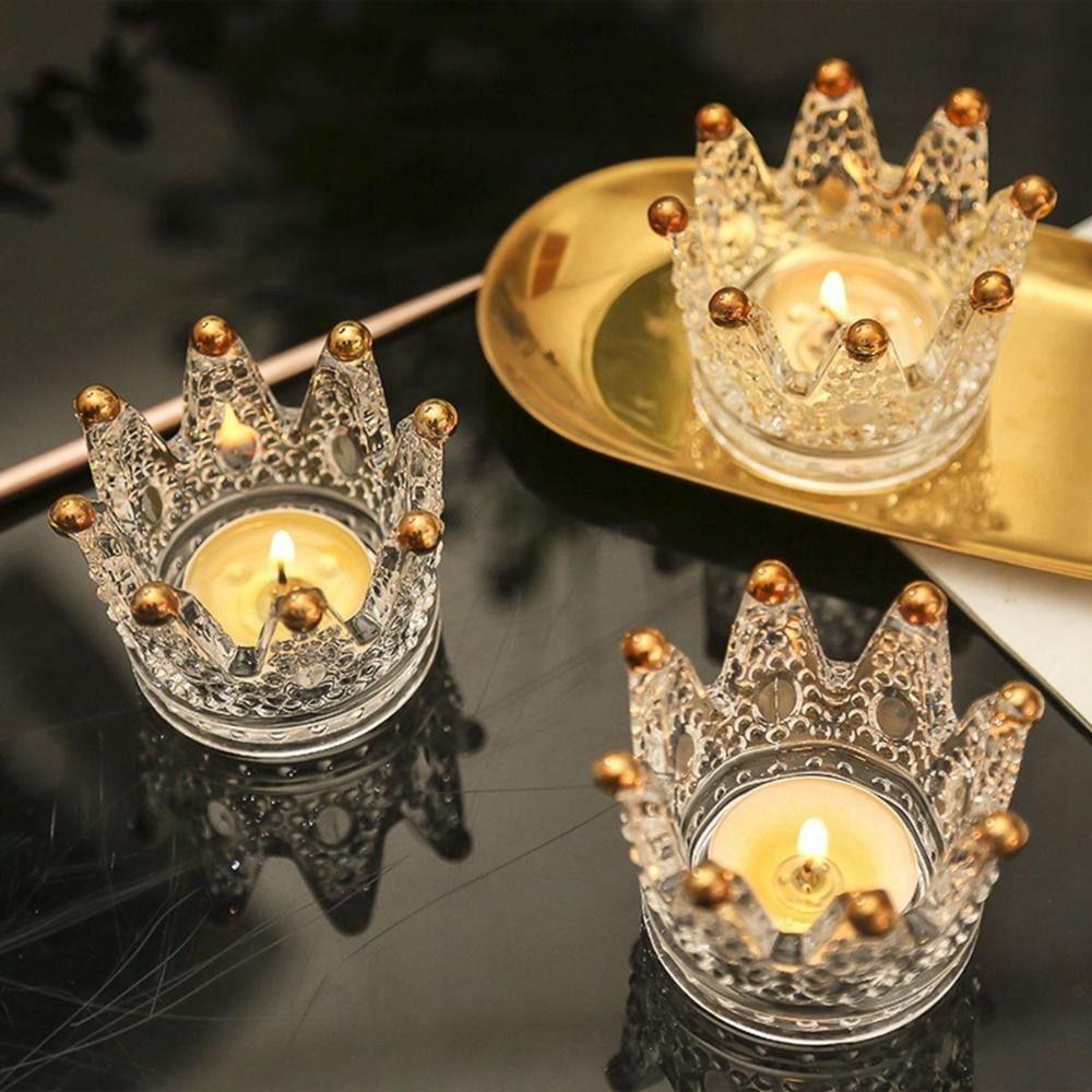 

1/2Pcs Unique Crown Candle Holders Exquisite , European Style Candlestick Stand Home Decor 1Pcs-Style 3
