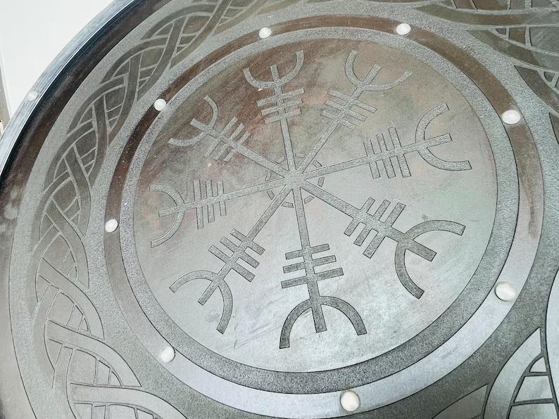 Viking Vegvisir Round Shield for Battle and Display