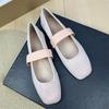 Fashion Flat Shoes for Women Retro Square Toe Shallow Mouth New Summer Ballet Mary Jane Shoes Plus Size Casual Women's Shoes 42 43