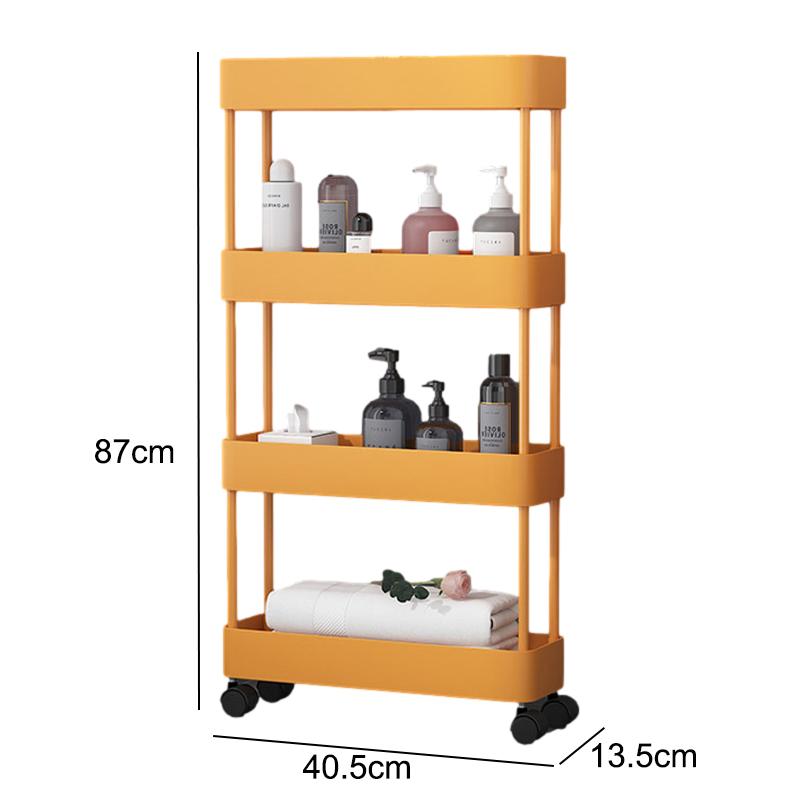 2/3/4 Layer Narrow Gap Storage Rack Shelves Organizer Open High Capacity Save Space Mobile Shelving for Kitchen Bathroom
