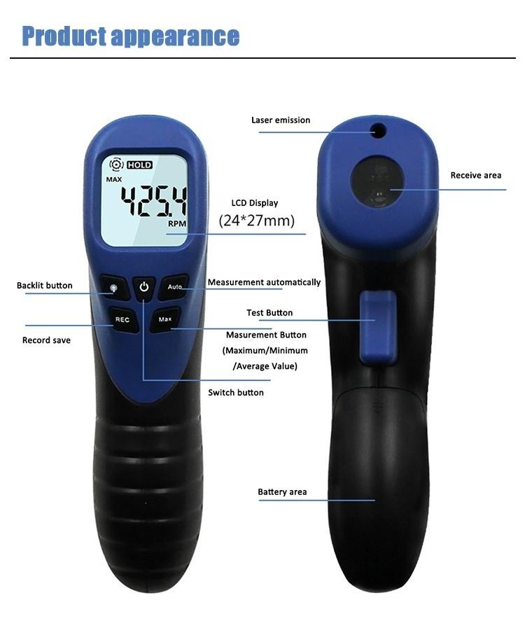 Digital LCD Laser Tachometer Handheld RPM REV Counter Precise Speed Meter Tool (Battery Not Include)