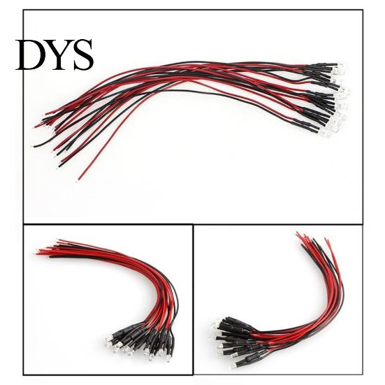 10 Stück 20 cm 3 mm/5 mm LED-Lampenkabel, vorverkabelt, DC-emittierendes Diodenlicht