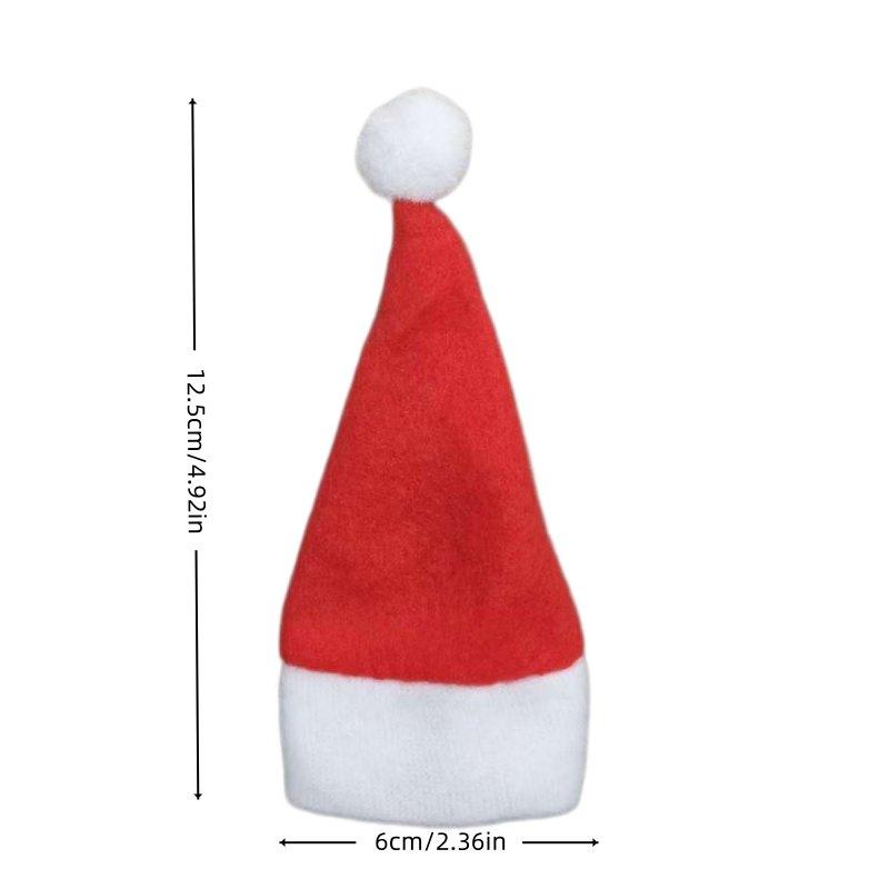 30-piece Christmas decorations set: small Christmas hats, non-woven fabric hats, Christmas hat cutlery covers, Christmas bottle
