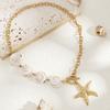 Bohemian Starfish Beaded Necklace Sea Series Shell Beaded Chain  Vacation