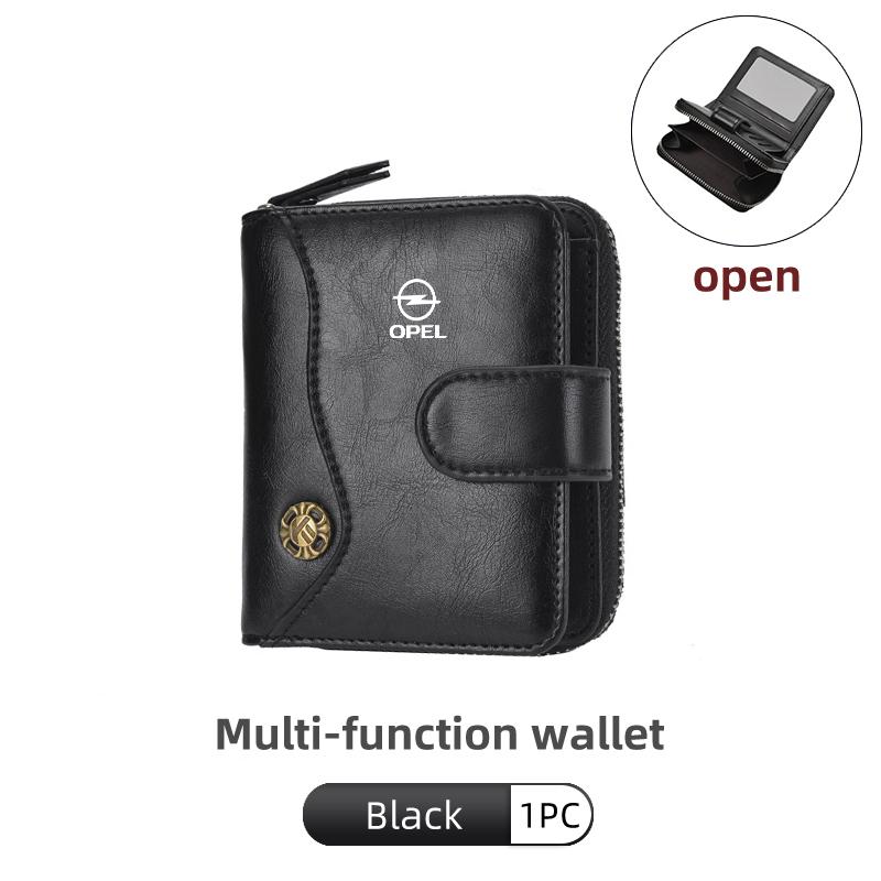 Custom Men's Short Buckle Wallet Money Purse Key Card Pounch For Opel Insignia Corsa Zafira Mokka Grandland Antara Ampera