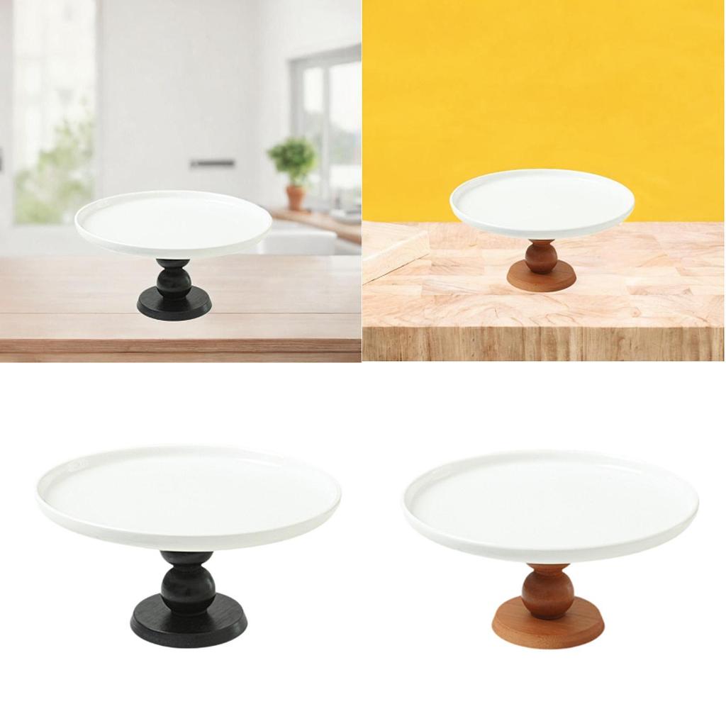 Decorative Cake Stand Ceramic Pedestal Platter Elevated Fruit Tray Cupcake Display for Kitchen Table Decor