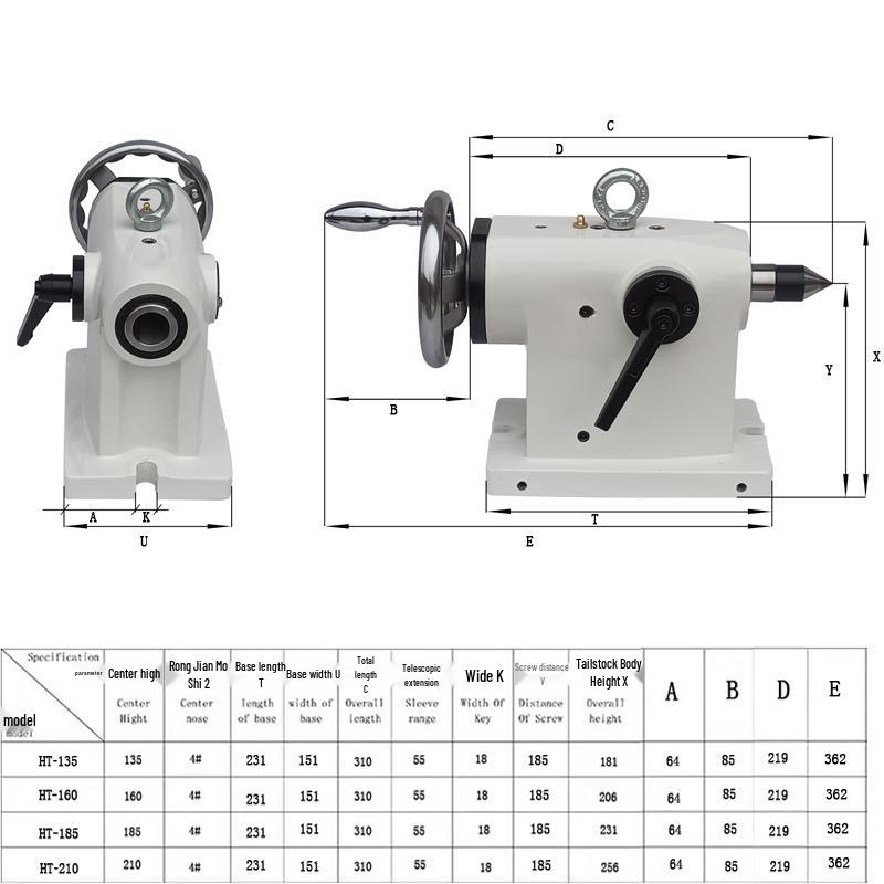Four-Axis CNC Tailstock with Dividing Head