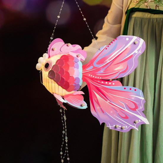 Lyktmaterialesett DIY Goldfish Lanternesett Tradisjonell kinesisk lykt for midthøstens vårfestivaler