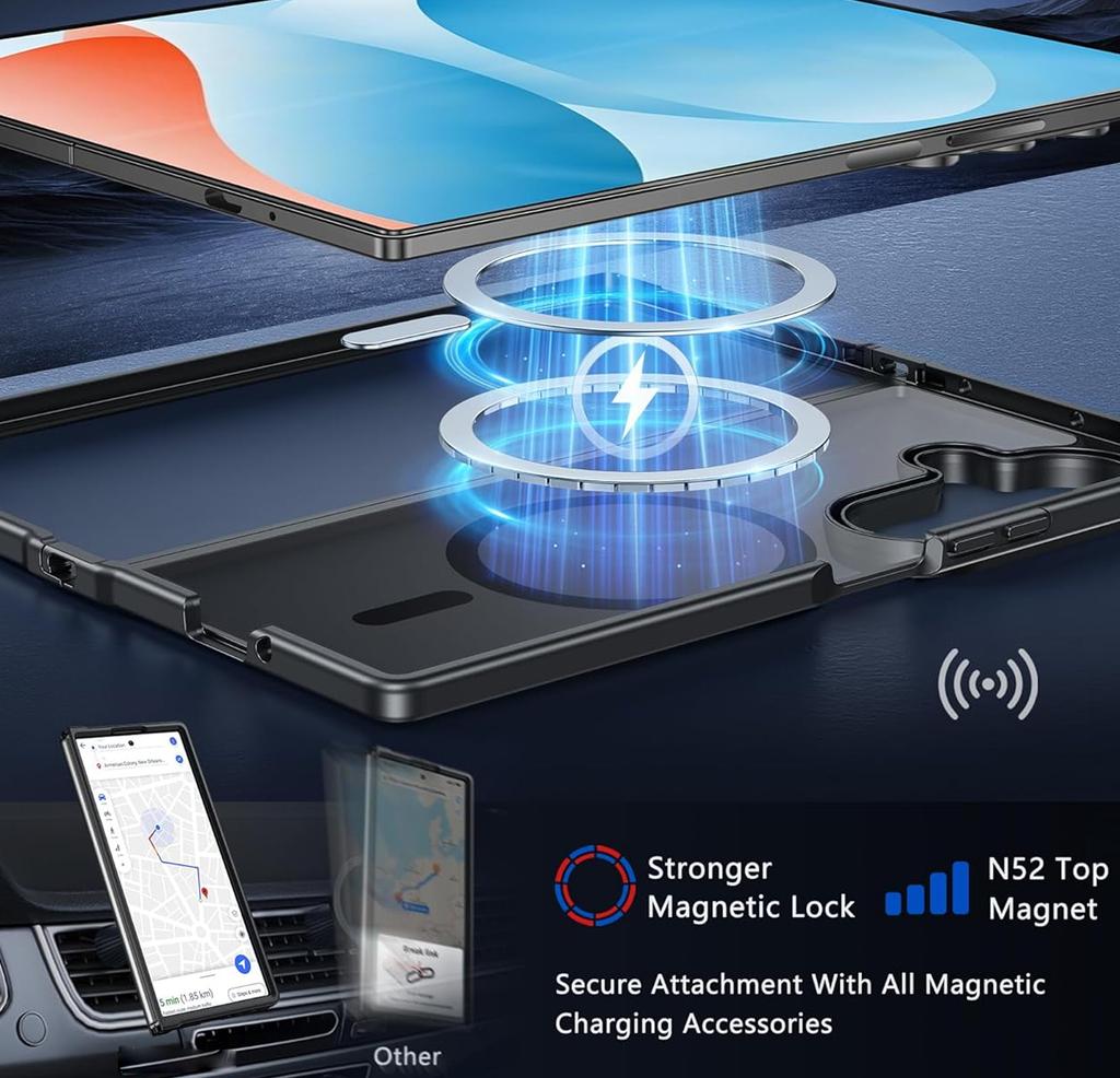 UYUXIO Wireless Charging Magnetic Case for Samsung Galaxy Z Fold 7 Full Cover Mobile Phone Cases with Magnet for Z Fold7