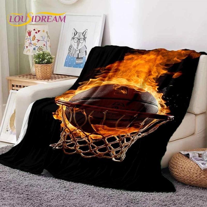 Nejnovější rám basketbalového hřiště Měkká flanelová deka na postele Ložnice Pohovka Piknik, Přehoz na přikrytí Venkovní volnočasový Spánek Dárek