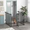 Folding Dog Gate for Medium and Large Dogs with Double Lock, 6 Panels In Steel and Plastic, Indoor Safety Gate, 123 X 102 X 100 Cm, Black