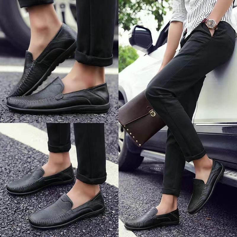 Men's Casual Leather Slip-On Moccasins - Spring/Summer Low-Cut Driving Shoes