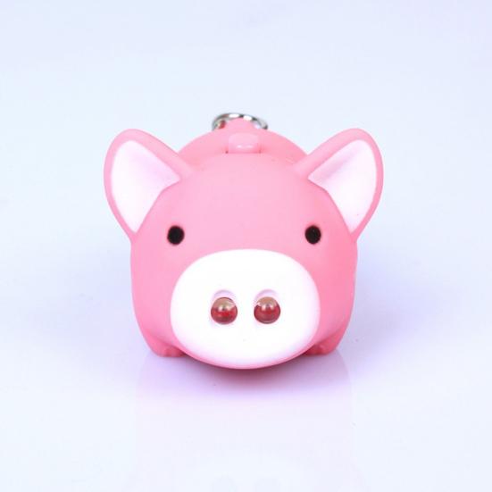 Cute Pig Style LED Light Sound Key Chain Keyring Car Bag Pendant Decoration Gift