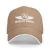 Gold Wing 74 Logo Baseball Cap Black With White Trim And Wings Design Classic Fit For Motorcycle Enthusiasts And Style Lovers