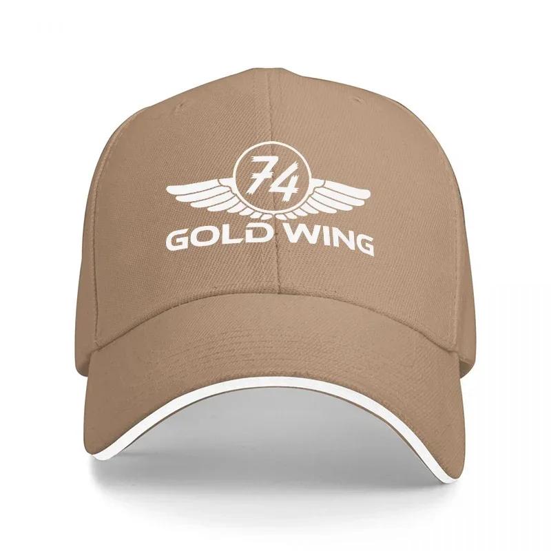Gold Wing 74 Logo Baseball Cap Black With White Trim And Wings Design Classic Fit For Motorcycle Enthusiasts And Style Lovers